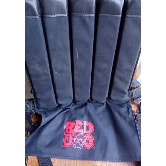 Red Dog Beer Black Folding Bleacher Cushion Stadium Seat with Shoulder Strap USA - Picture 9 of 11